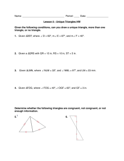 Lesson 5 - Unique Triangles HW