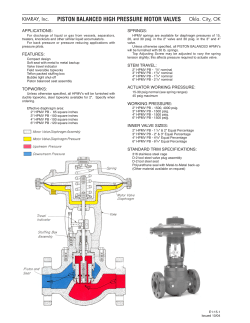 PISTON BALANCED HIGH PRESSURE MOTOR VALVES