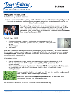 Cannaboid Hyperemesis Syndrome