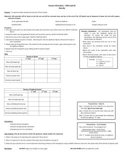 Honors Chemistry &ndash; Mini