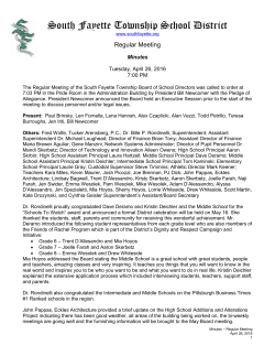 Regular Meeting 4/26/16