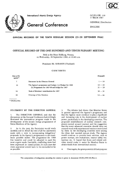 GC(10)/OR.110 - Official record of the one hundred and tenth