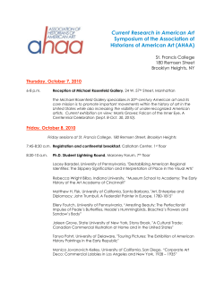 Current Research in American Art Symposium of the Association of