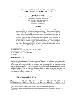 IPO ANOMALIES, TRUNCATED EXCESS SUPPLY, AND