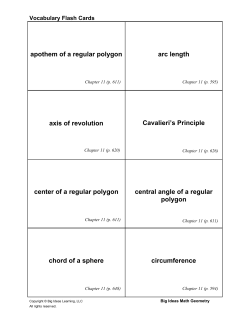 apothem of a regular polygon arc length axis of revolution