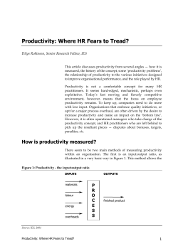 Productivity: Where HR Fears to Tread?