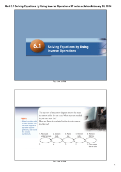 Unit 6.1 Solving Equations by Using Inverse Operations