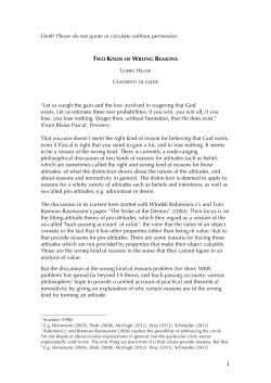 1 Draft! Please do not quote or circulate without