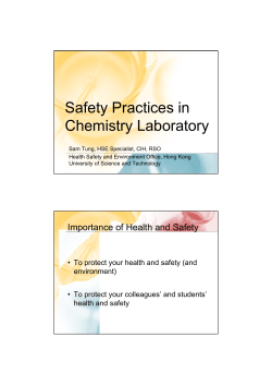 Safety Practices in Chemistry Laboratory