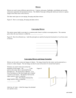 Mirrors Converging Mirrors Converging Mirrors and Image Formation