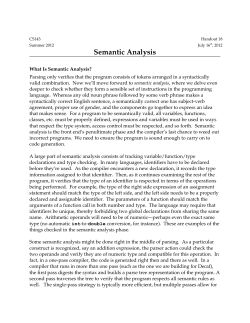 Semantic Analysis