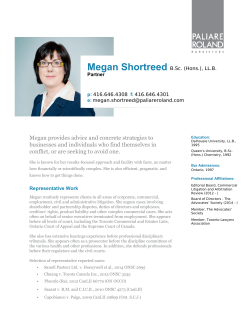 Megan Shortreed - Paliare Roland Rosenberg Rothstein LLP
