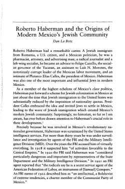 Roberto Haberman and the Origins of Modern Mexico`s Jewish