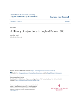 A History of Injunctions in England Before 1700