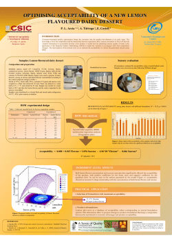 optimising acceptability of a new lemon flavoured dairy dessert