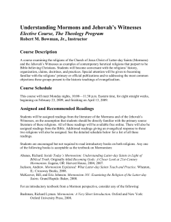 Understanding Mormons and Jehovah`s Witnesses