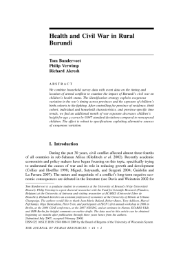 Health and Civil War in Rural Burundi