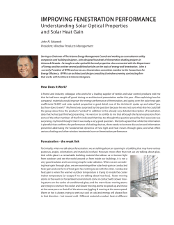 IMPROVING FENESTRATION PERFORMANCE