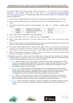 Modifications to be read as part of Canning Bridge