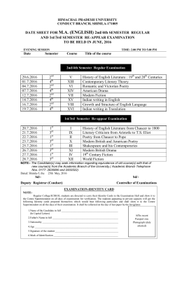 DATE SHEET FOR M.A. (ENGLISH) 2nd/4th SEMESTER REGULAR