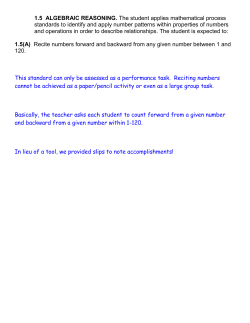 1.5 ALGEBRAIC REASONING. The student applies