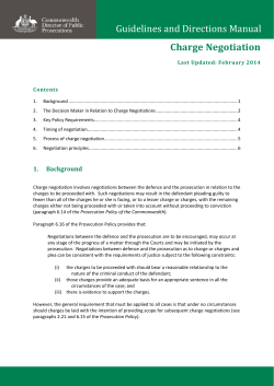 Charge Negotiation - Commonwealth Director of Public Prosecutions