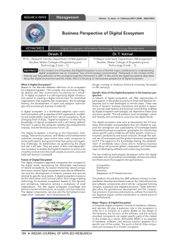 Business Perspective of Digital Ecosystem