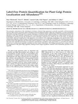 Label-Free Protein Quantiication for Plant Golgi