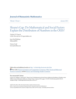 Sloane`s Gap: Do Mathematical and Social Factors Explain the
