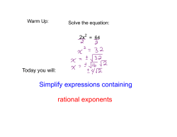 Simplify expressions containing rational exponents