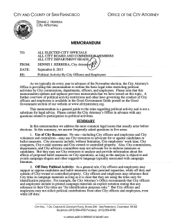 Political activities - San Francisco City Attorney`s Office