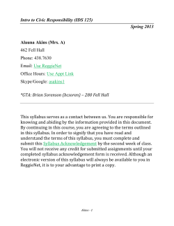 Intro to civic responsibility – IDS 125