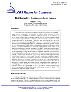 Net Neutrality: Background and Issues