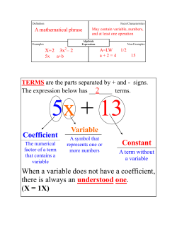 Coefficient Variable Constant When a variable does not have a