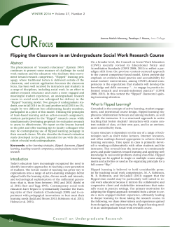 Flipping the Classroom in an Undergraduate Social Work Research