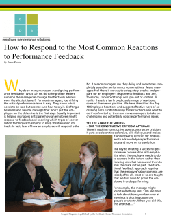 How to Respond to the Most Common Reactions to Performance