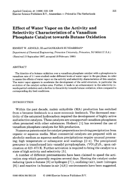 Effect of Water Vapor on the Activity and Selectivity Characteristics of