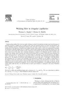Wicking flow in irregular capillaries