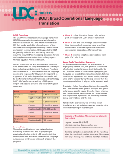 BOLT: Broad Operational Language Translation