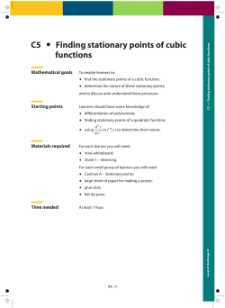 C5 Finding stationary points of cubic functions C5