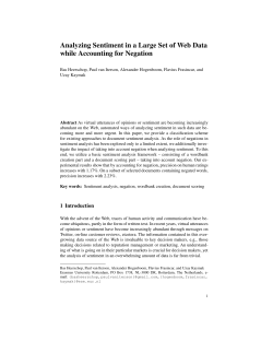 Analyzing Sentiment in a Large Set of Web Data while Accounting