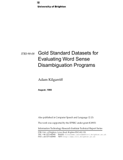 Gold Standard Datasets for Evaluating Word Sense