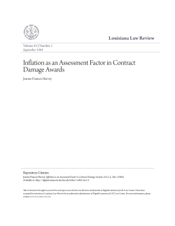 Inflation as an Assessment Factor in Contract Damage Awards