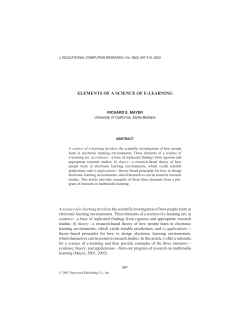 elements of a science of e-learning