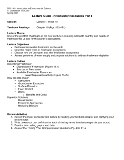 Lecture Guide &ndash;Freshwater Resources Part I