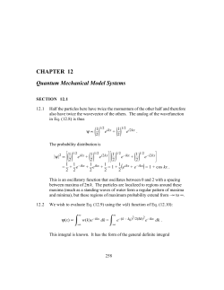 Chapter 12: Quantum Mechanical Model Systems