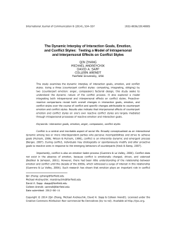 The Dynamic Interplay of Interaction Goals, Emotion, and Conflict