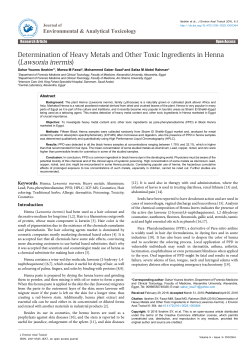 Determination of Heavy Metals and Other Toxic Ingredients in