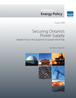 Securing Ontario`s Power Supply: Market Forces Are Superior to