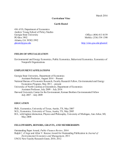 Heutel cv - Andrew Young School of Policy Studies